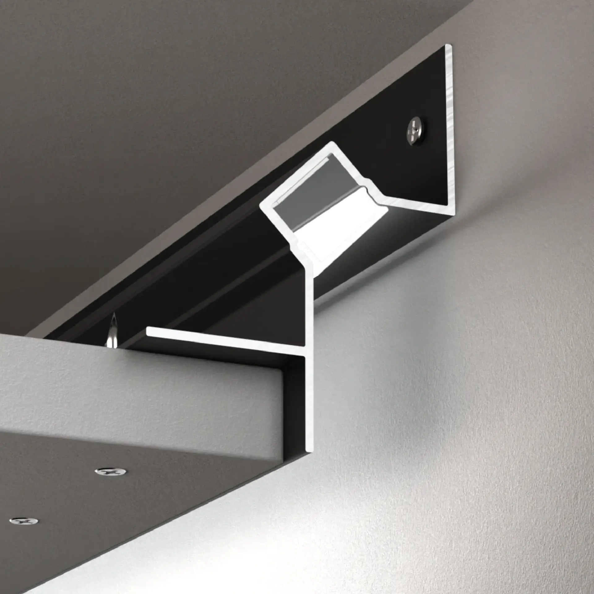 Korix LED Shadow Cove Ceiling Profile with concealed indirect linear lighting