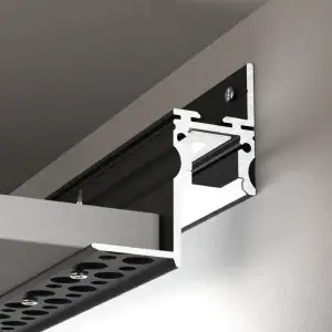 Korix Ceiling Curtain Cove Profile for concealed curtain tracks and gypsum ceilings in Dubai UAE
