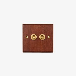 Heritage Walnut 2-Gang Toggle Switch