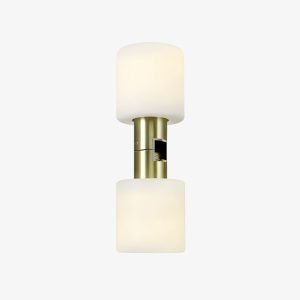 Linea Twin Opal Magnetic Light with dual opal diffusers and brass centre
