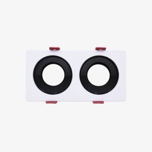 Axis Duo Frame double recessed GU10 lighting frame with twin black cones