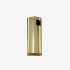 24V Brass Cylinder Magnetic Light with gold cylindrical body and recessed lower optical diffuser