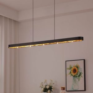Linea Blade Pendant slim black linear LED suspension light