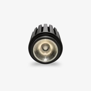 Axis COB LED Module with optical lens and black finned heat sink