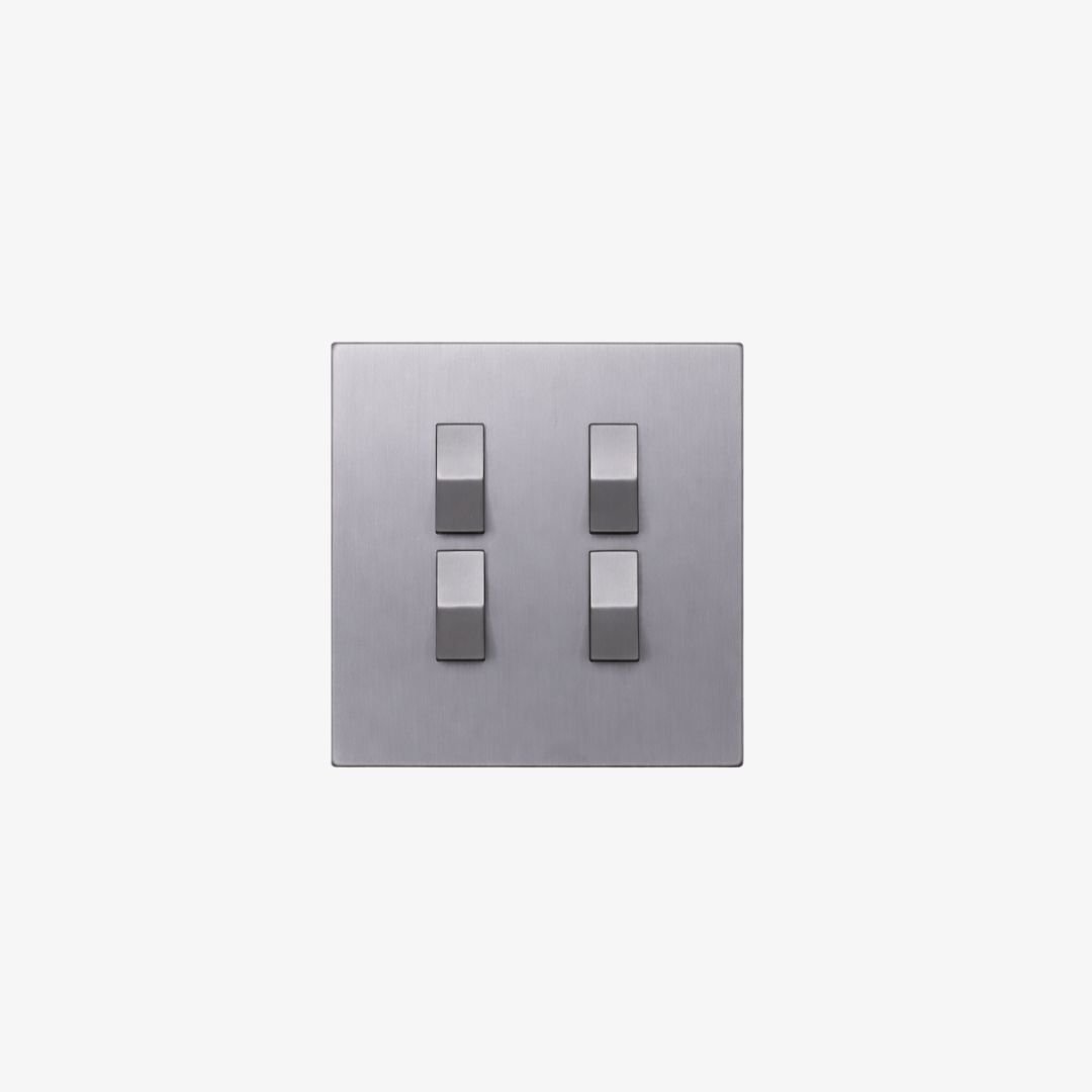 Titanium Silver 4-Gang Soft-Touch Light Switch