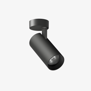 Korix LINEA Focus Surface adjustable spotlight with cylindrical black body