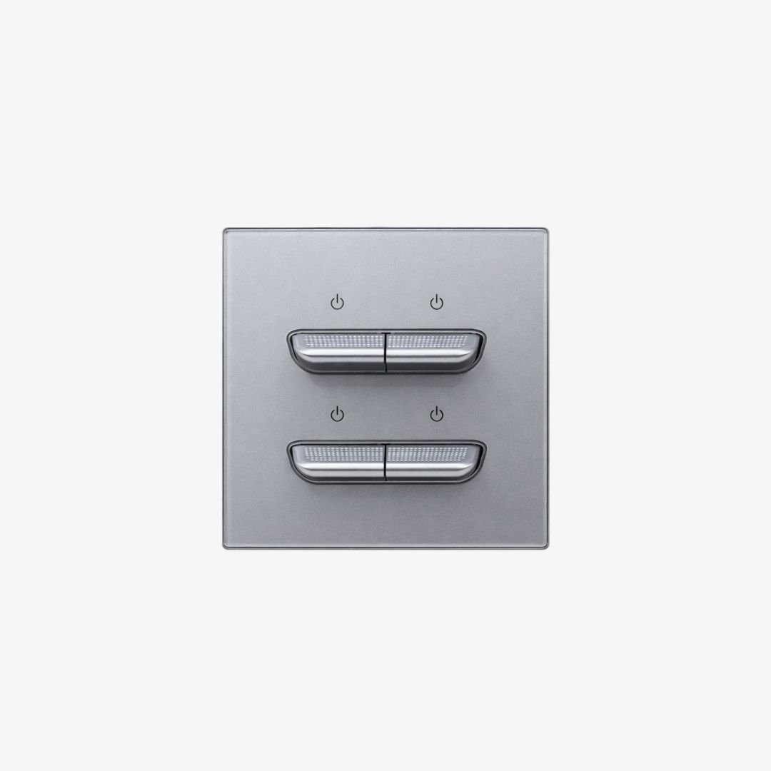 Titanium Silver 4-Gang Soft-Touch Light Switch