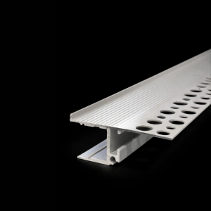 Korix Trimless Ceiling Profile with perforated plastering flange