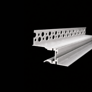 Korix Shadow Gap Ceiling Profile with perforated plastering flange